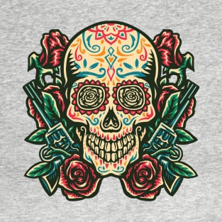 Calevera y rosas - dia de muertos - clean design T-Shirt